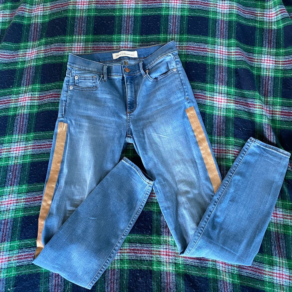 Gold Tuxedo Stripe Gap Jeans